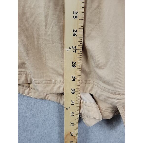 Masseys Flounce Neck Anorak Khaki LS Lightweight Tie Front Jacket Womens Plus 1X - Picture 8 of 11